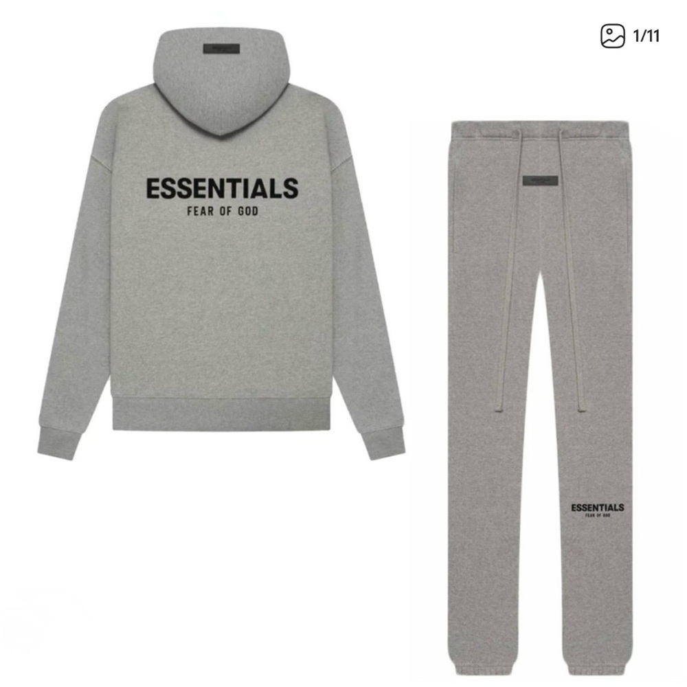 🔥🔥🔥 Essential Fear of God Dark Oatmeal Combo Set (XS)